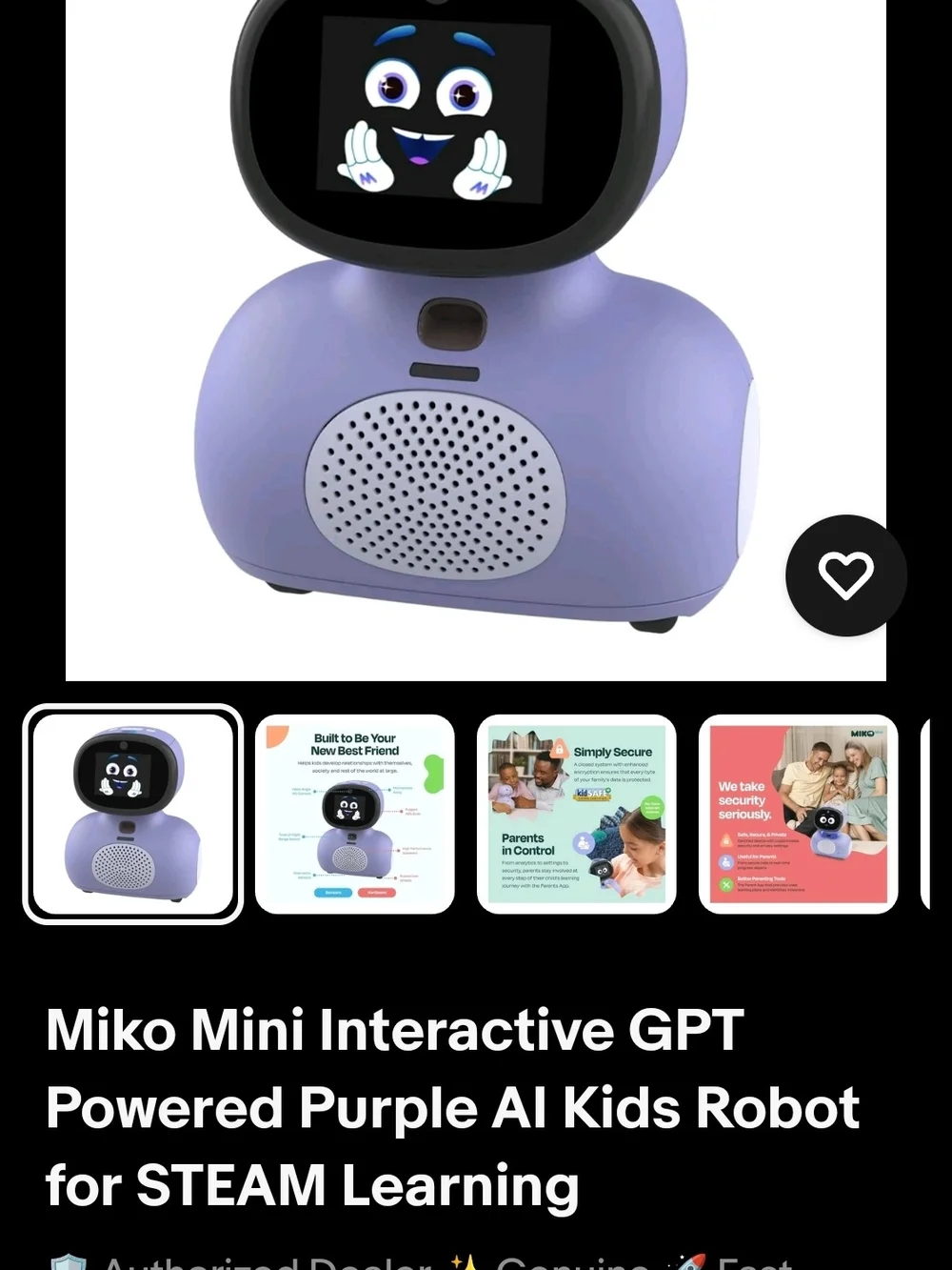 Miko Mini+ AI Powered Kid-Safe Robot